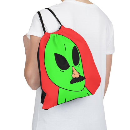 Green Visitor Alien Disguised Fake Nose Outdoor Drawstring Bag