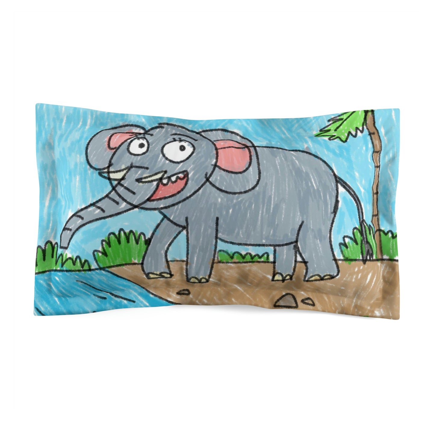 Elefante Elephant King Safari Animal Microfiber Pillow Sham