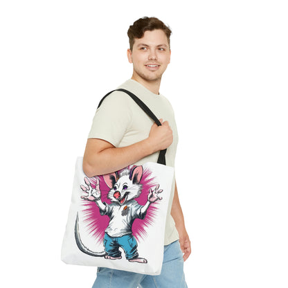 Energetic Possum Retro Art Funky Tote Bag (AOP)