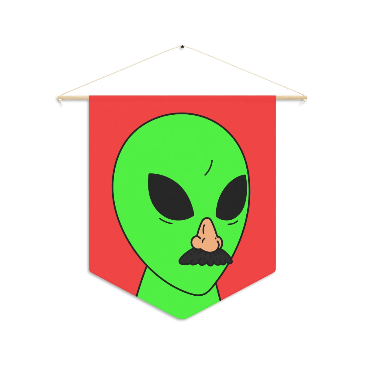 Green Visitor Alien Disguised Fake Nose Pennant