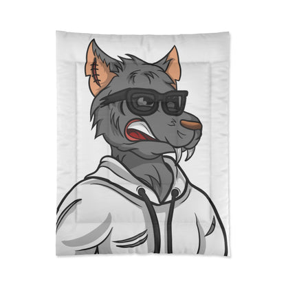 Cyborg Wolf Black Shades White Sweatshirt Hoodie Bed Sleep Comforter