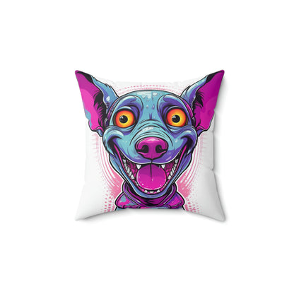 Dog Alien Retro Cartoon Style Spun Polyester Square Pillow