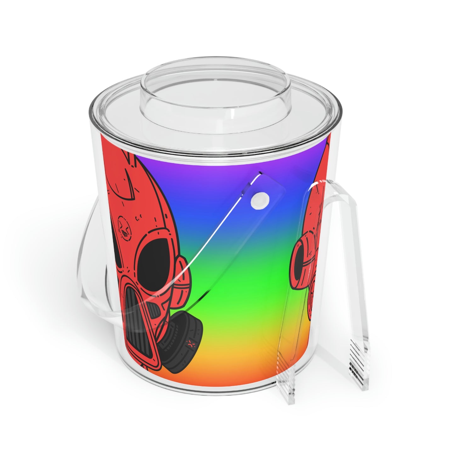 Pride Rainbow Robot Cyborg Alien Ice Bucket with Tongs