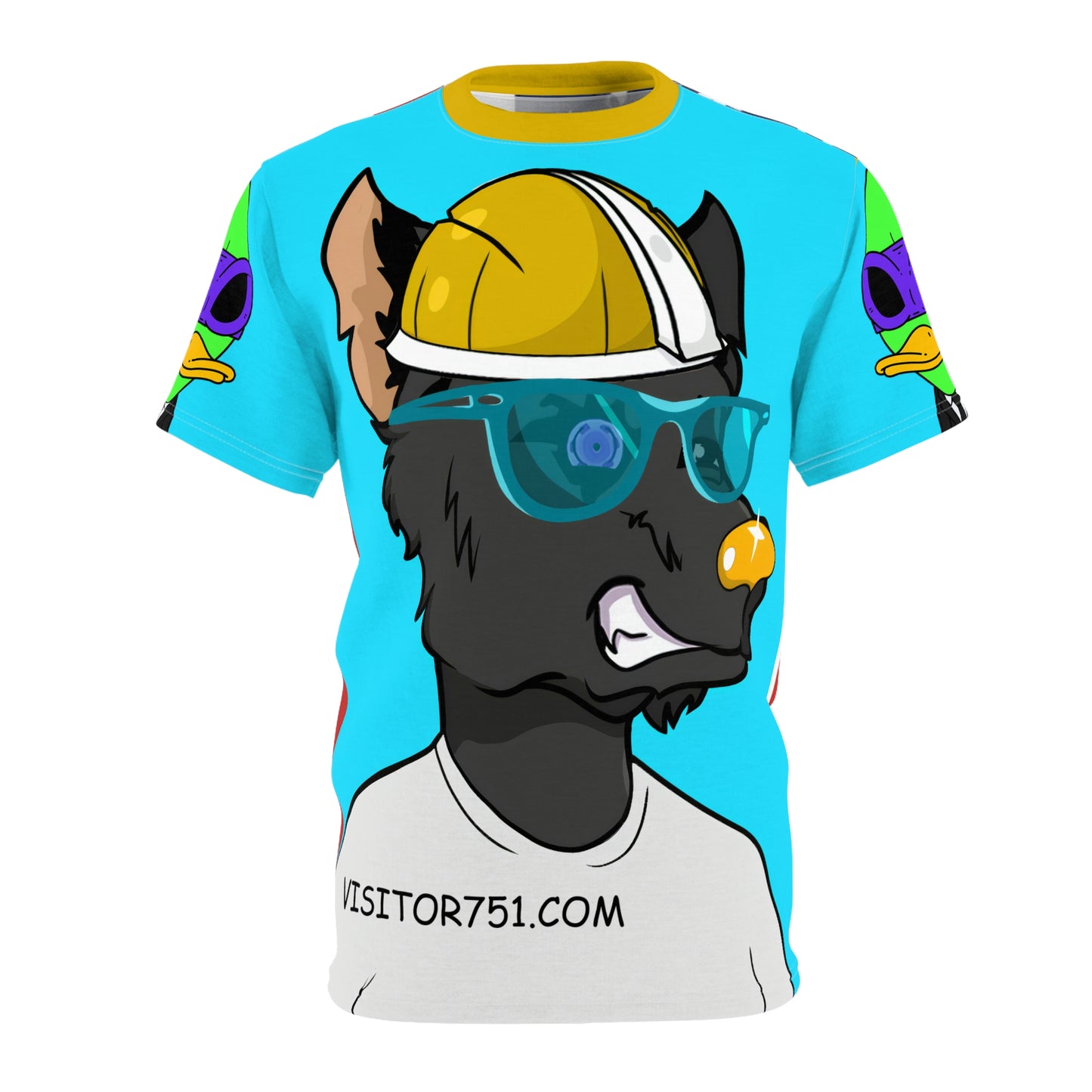 Gold Standard Cyborg Wolf Visitor 751 Green Alien Unisex AOP Cut & Sew Tee