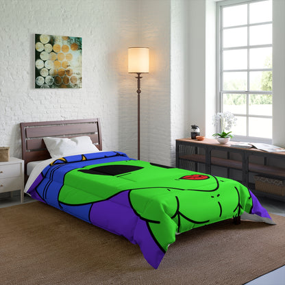 Blue Wizard Hat Alien Muscle Lipstick Green Visitor Bed Comforter