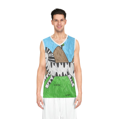 Zebra Graphic Hipster Zebra Animal Basketball Jersey (AOP)