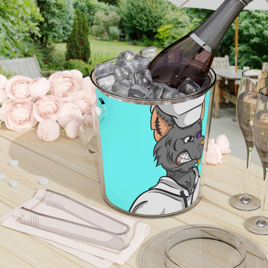 Chief Chef Cook Wolf Werewolve Cyborg Ice Bucket with Tongs