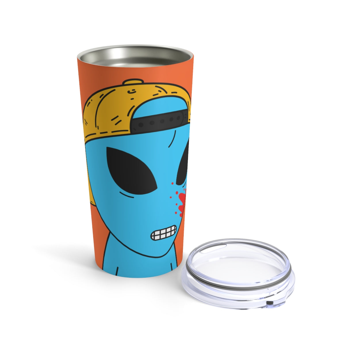 Vaso de dibujos animados alienígenas visitantes de sangre azul 20 oz