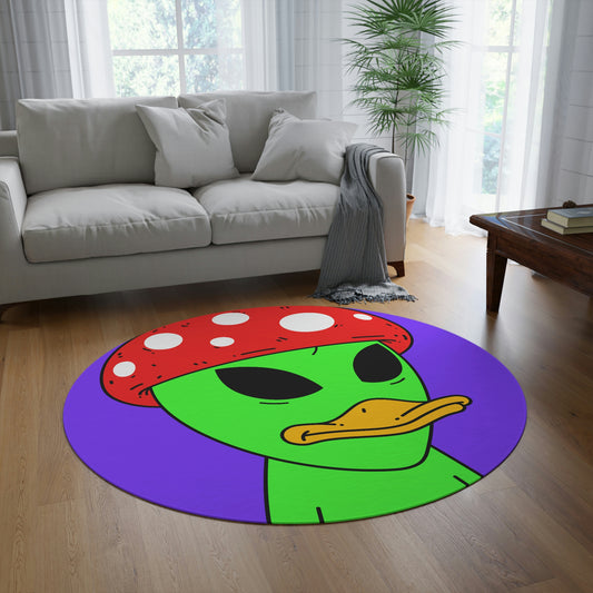 Duck Beak Alien Visitor Mushroom Head Round Rug - Visitor751