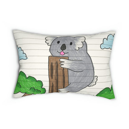 Koala Bear Animal Tree Climber Spun Polyester Lumbar Pillow