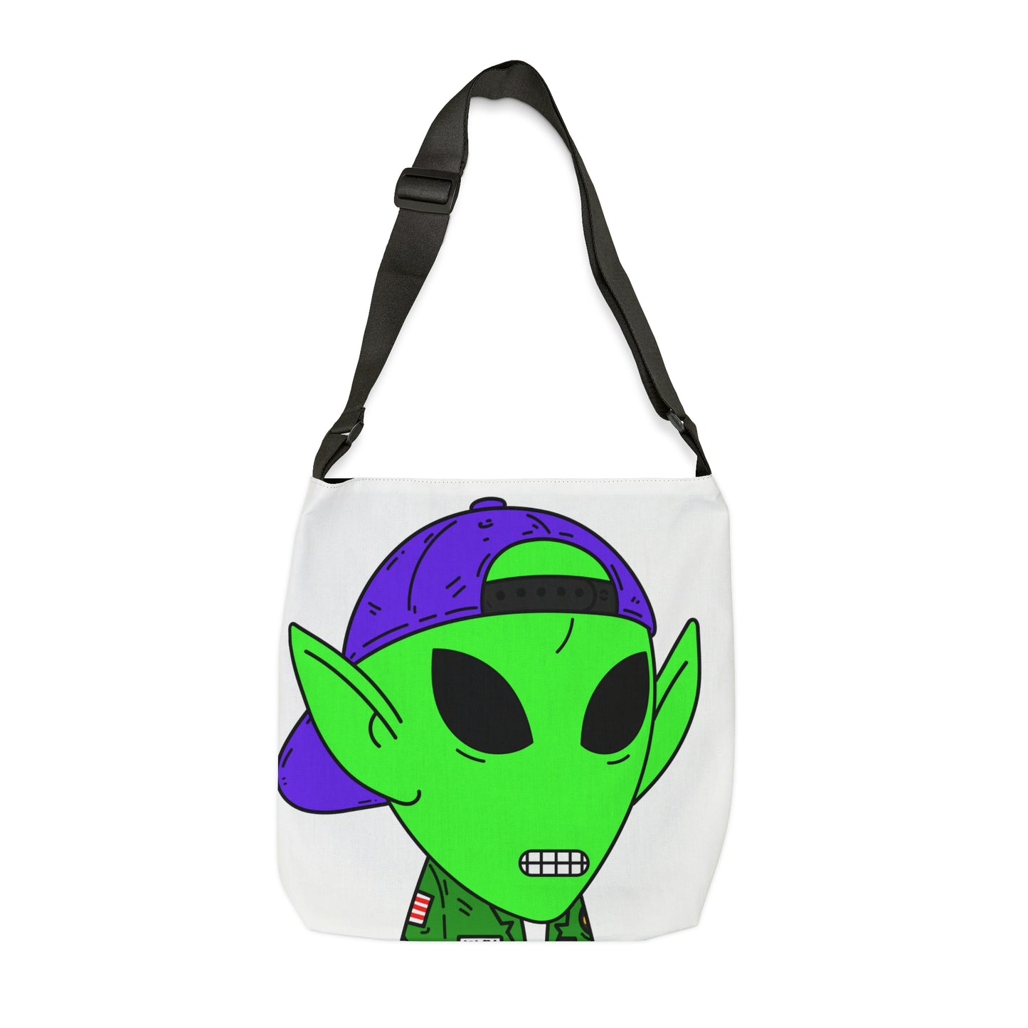 Green Military Army Jacket pointy ear Visitor Alien Adjustable Tote Bag (AOP)