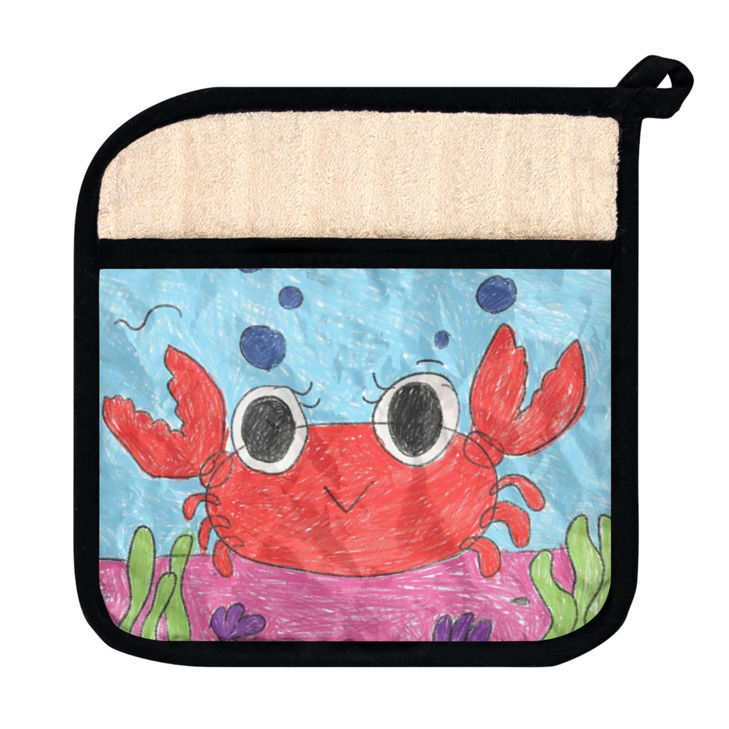 Lobster Crab Graphic Sea Lovers Pot Holder with Pocket