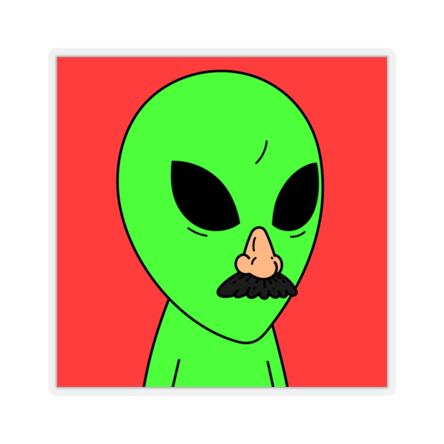 Fake Alien Human Mask Kiss-Cut Stickers