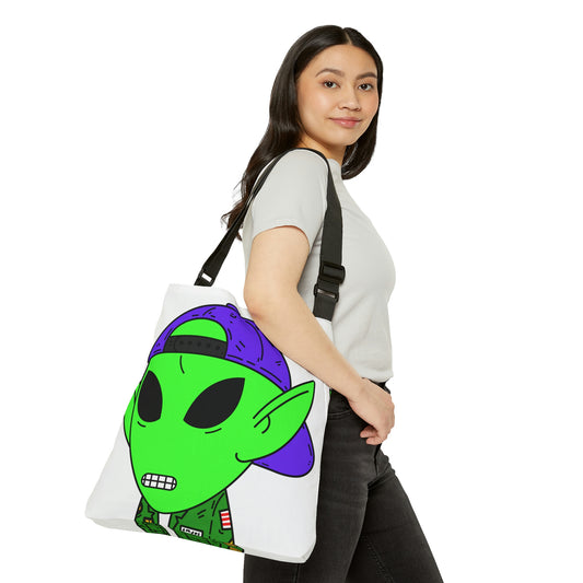 Green Military Army Jacket pointy ear Visitor Alien Adjustable Tote Bag (AOP)
