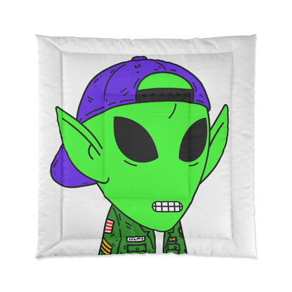 Green Military Army Jacket pointy ear Visitor Alien Bed Comforter