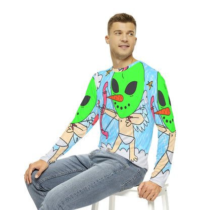 Valentine Alien Heart Love Veggie Visi Vegetable Visitor Men's Long Sleeve AOP Shirt