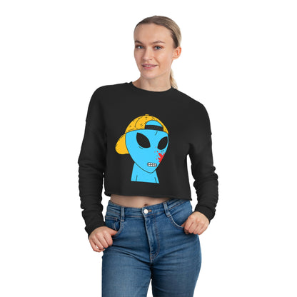 Alien Blue Blood Visitor Women's Cropped Sweatshirt