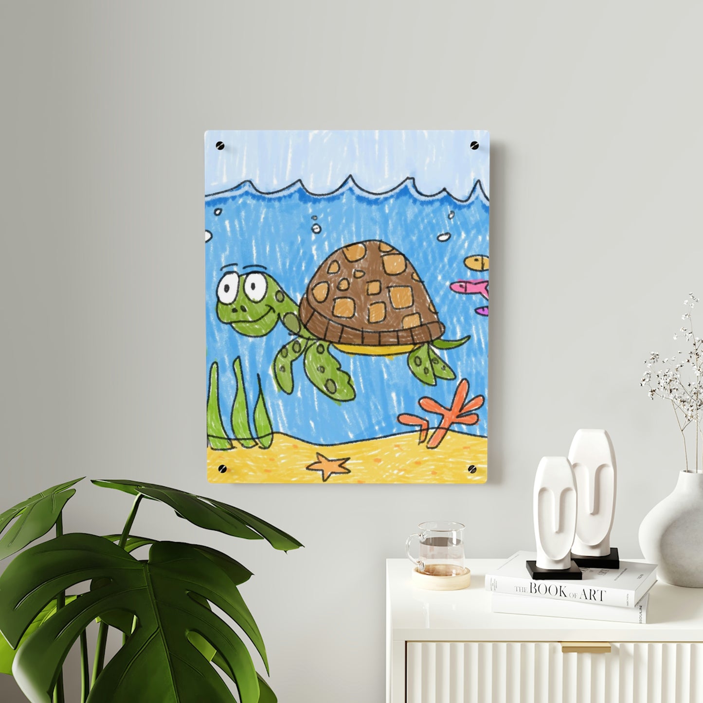 Sea Turtle Beach Sand Ocean Acrylic Wall Art Panels