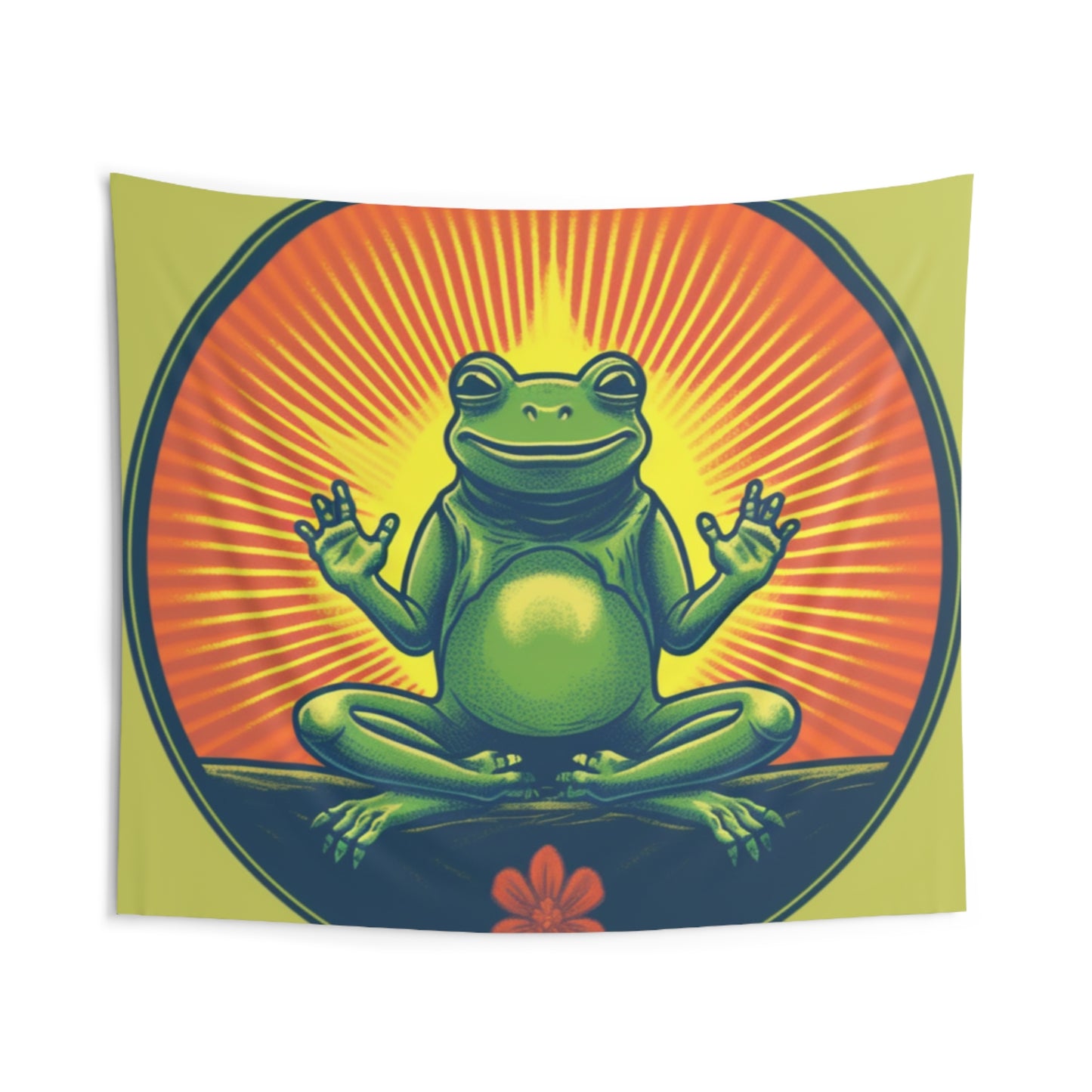 Yoga Frog Namaste Amphibian Relax Graphic Indoor Wall Tapestries