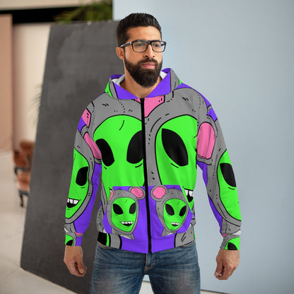 Furry Mouse Alien AOP Unisex Zip Hoodie