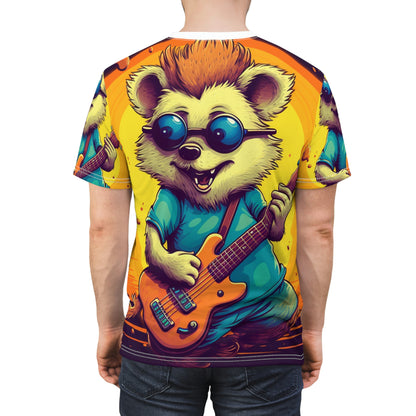 Hedgehog Furry Cute Guitar Music Graphic Unisex Cut & Sew Tee (AOP)