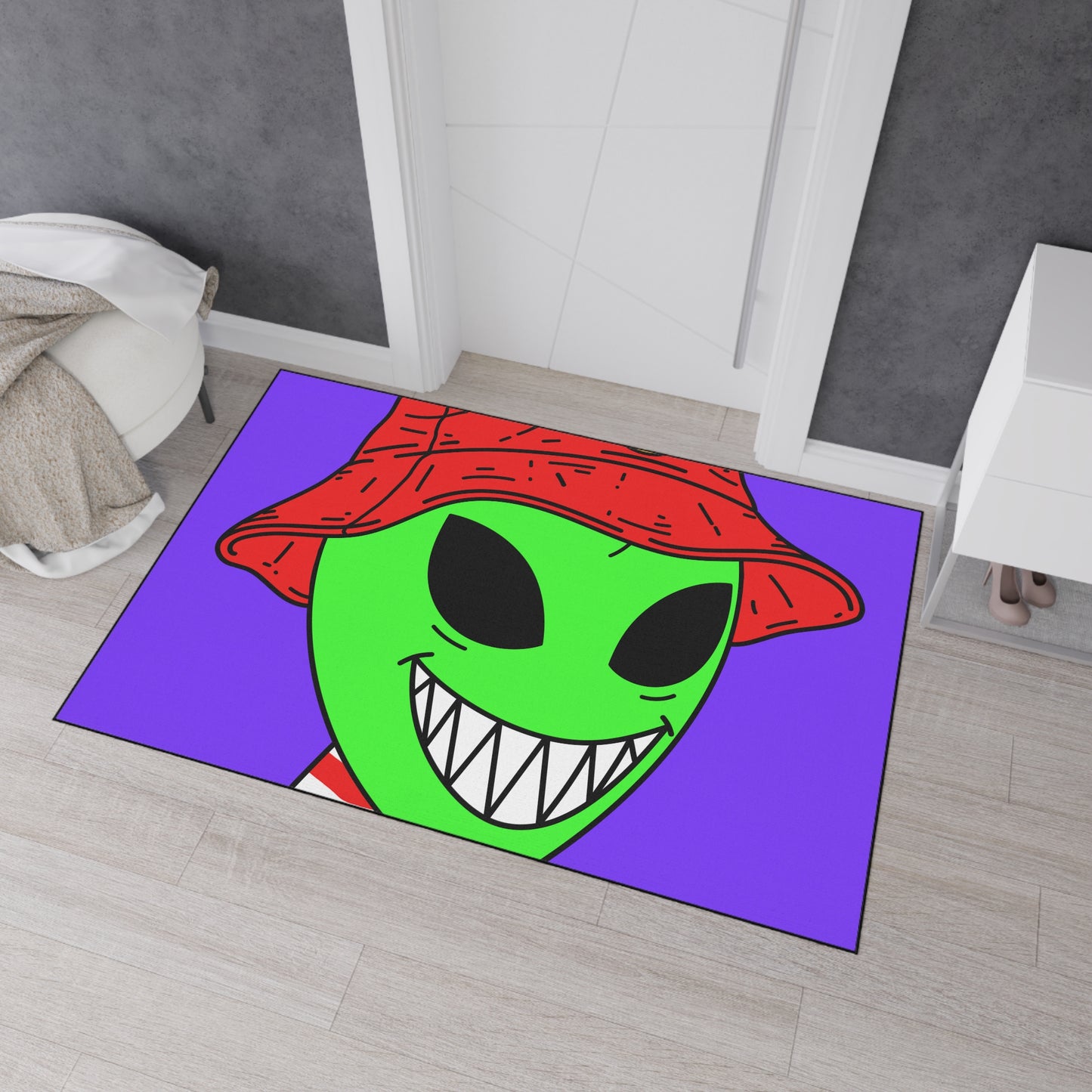 Smile Happy Happiness Alien Heavy Duty Floor Mat