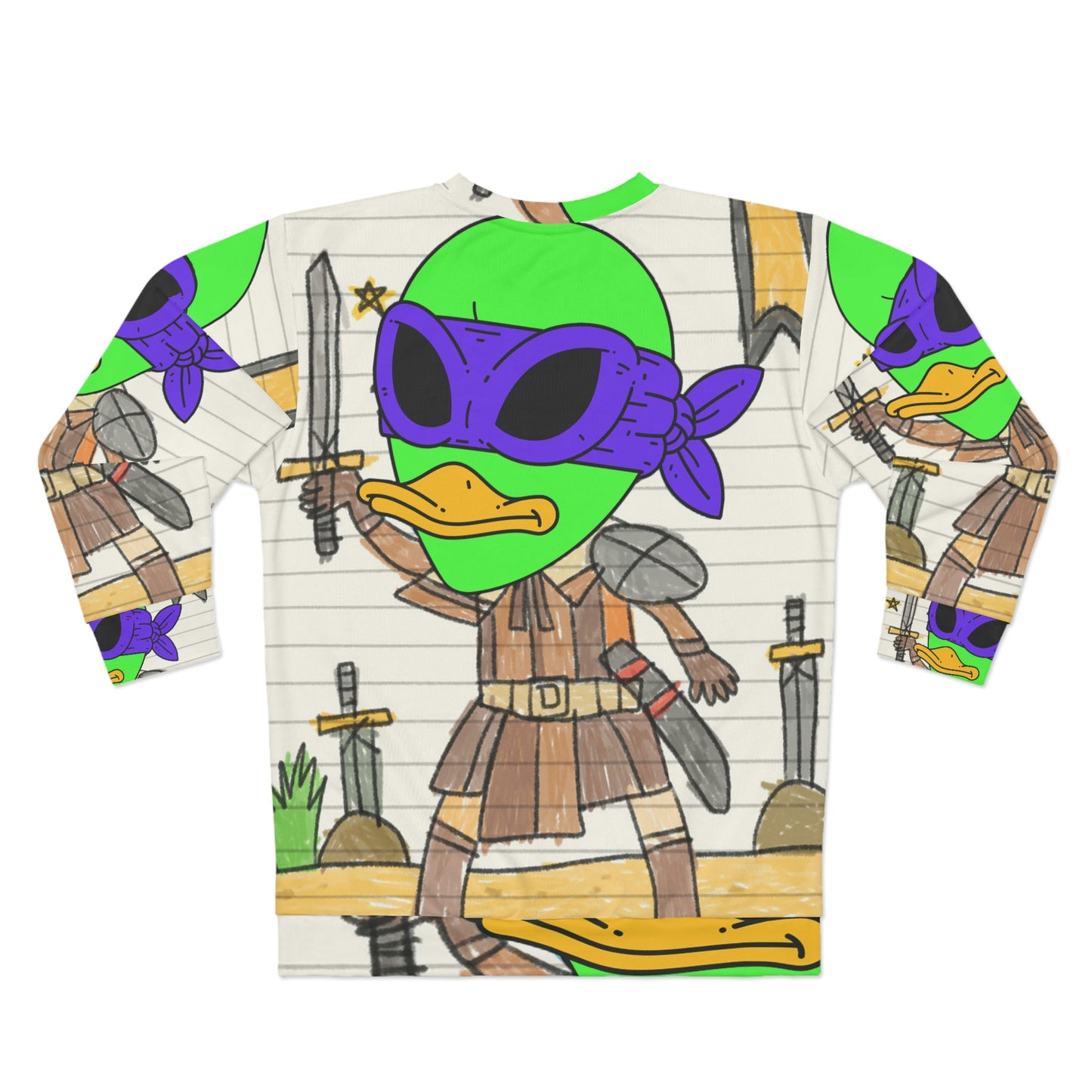 Ninja Sword Turtle Alien Soldier Visitor 751 vAOP ユニセックス スウェットシャツ