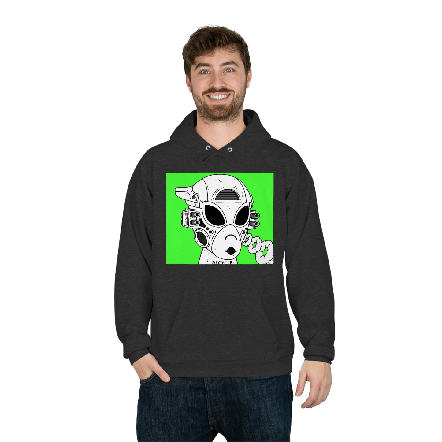 Reciclador Reciclador Alien Visitante Unisex EcoSmart® Sudadera con capucha 