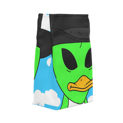 The Visitors Green Alien Duck Black Top Hat Polyester Lunch Bag