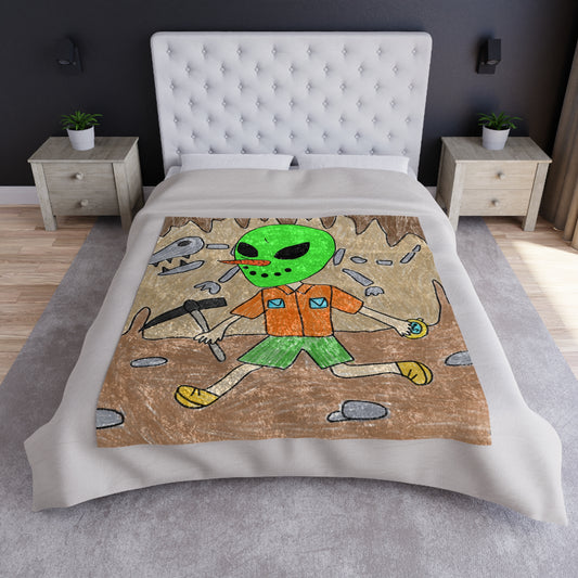 Gold Rush Mine Golden Standard Veggie Visi Vegetable Visitor Alien Crushed Velvet Blanket