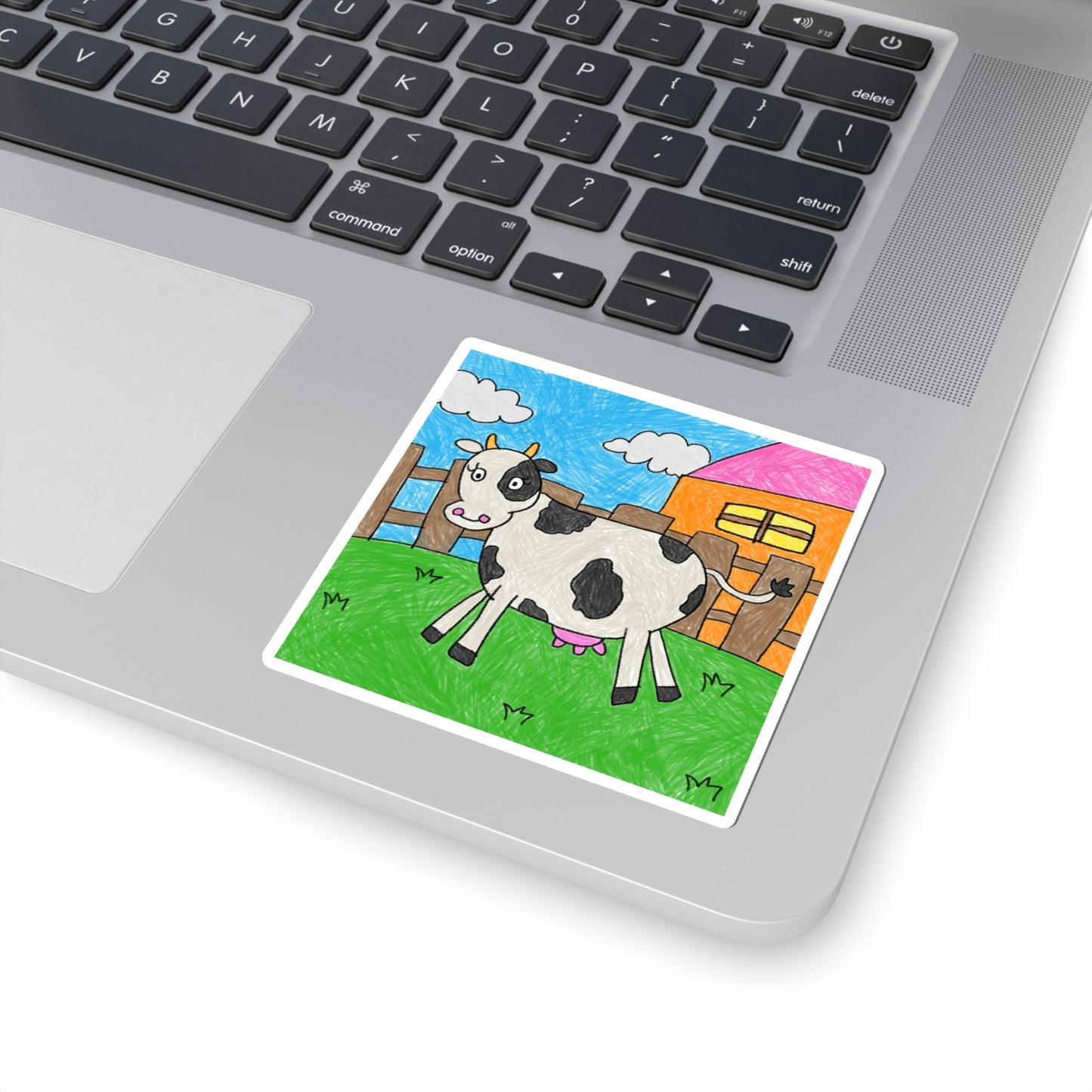 Cow Moo Farm Barn Animal Character Kiss-Cut Stickers