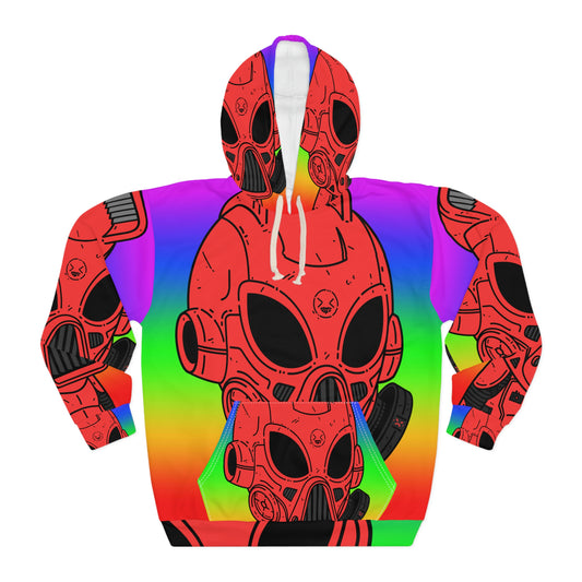 Pride Rainbow Robot Cyborg AOP Unisex Pullover Hoodie