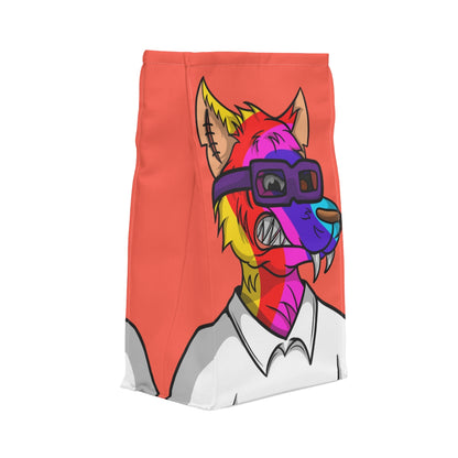 Wolf Rainbow Fur Cyborg Wolve White Collar Shirt Polyester Lunch Bag