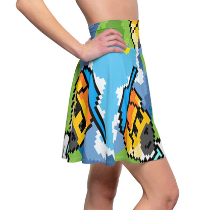 Dog Animal Pet Pixel Women's Skater Skirt (AOP)