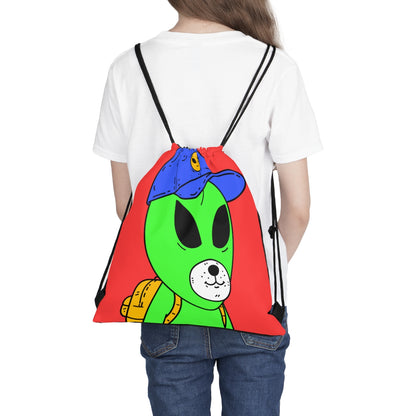 Perro Blanco Boca De Oso Extraterrestre Verde Visitante Mochila Amarilla Sombrero Visi Azul Al Aire Libre Mochila saco