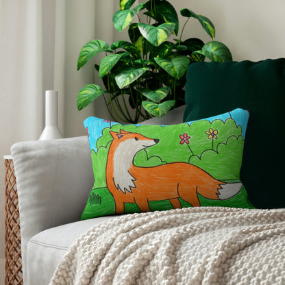 Fox Woodland Animal Foxy Spun Polyester Lumbar Pillow