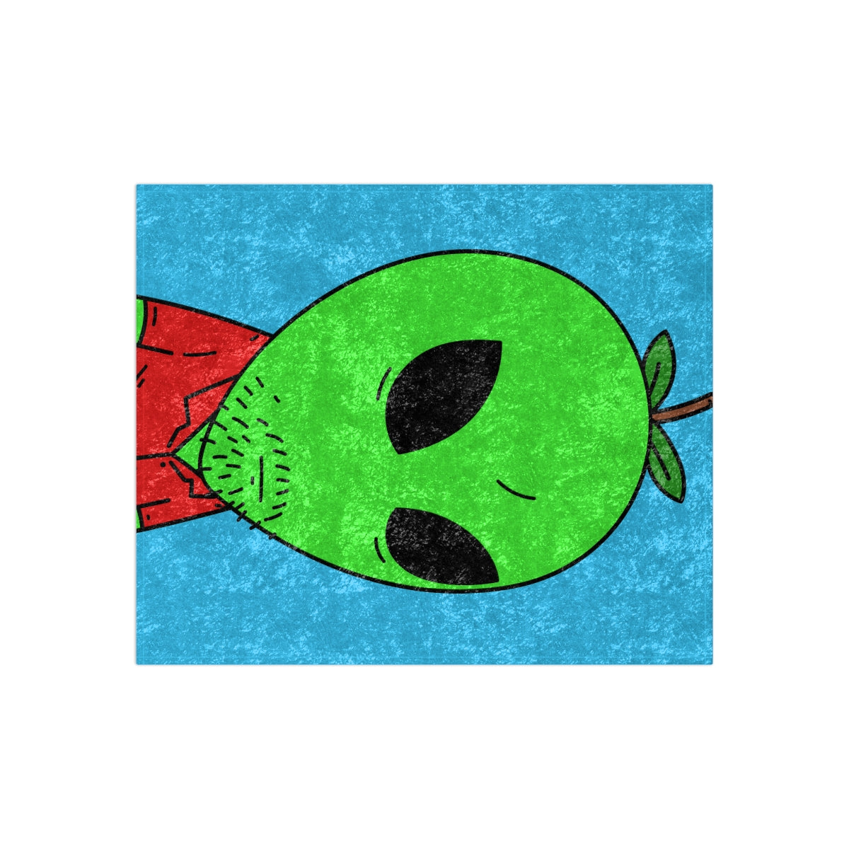 Green Apple Head Alien Unshaven Red Collar Shirt Visitor Crushed Velvet Blanket