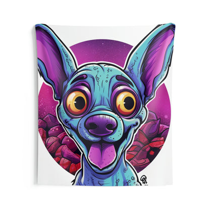 Classic Alien Dog Space Cartoon Style with a Retro Twist Indoor Wall Tapestries