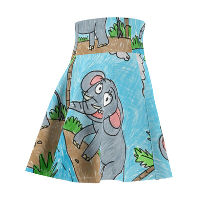 Elefante Elephant King Safari Animal Women's Skater Skirt