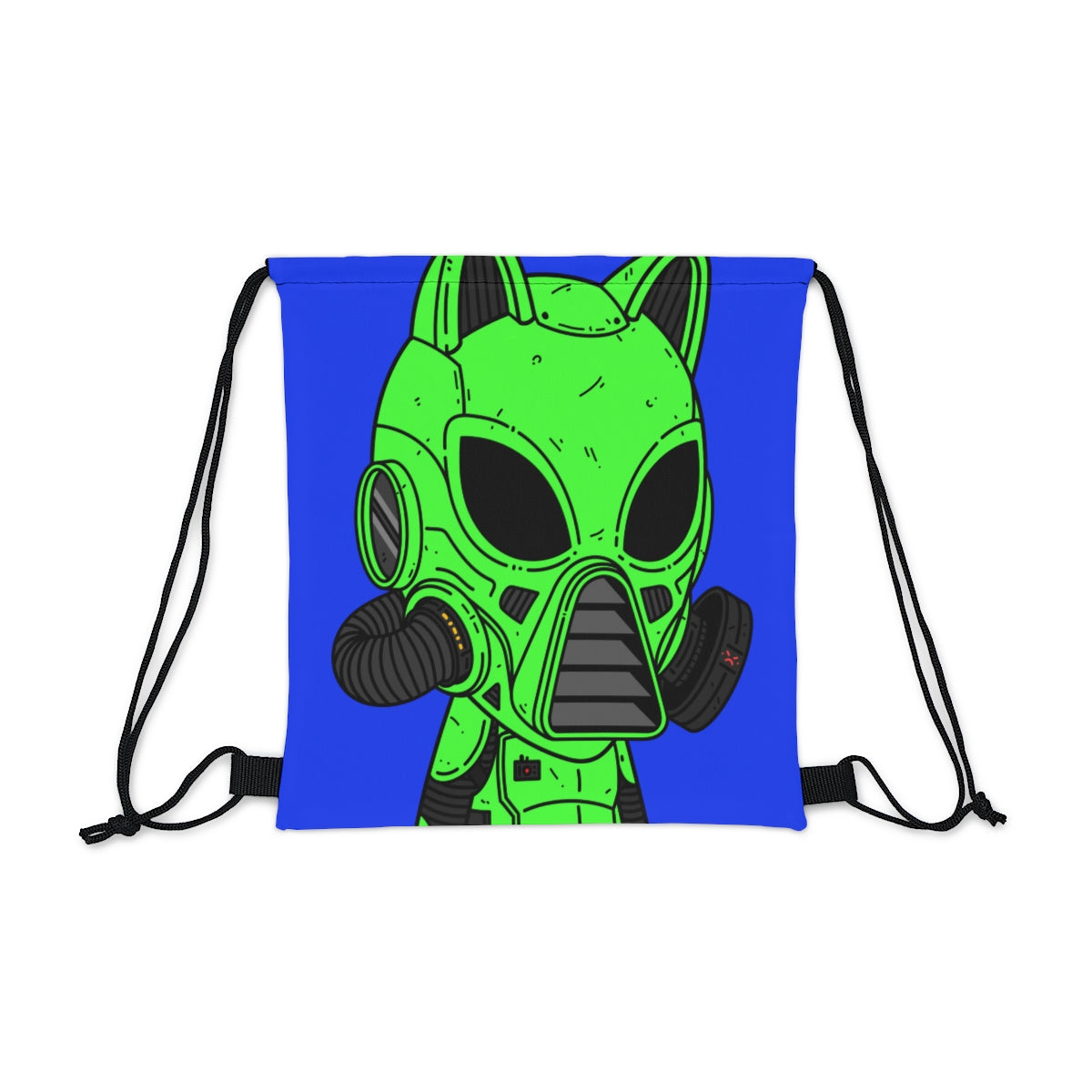 Armored Green Future Alien Cat Cyborg Machine Outdoor Drawstring Bag