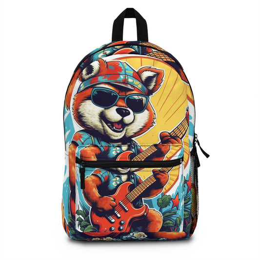 Red Panda Guitarist Rocker Music Backpack