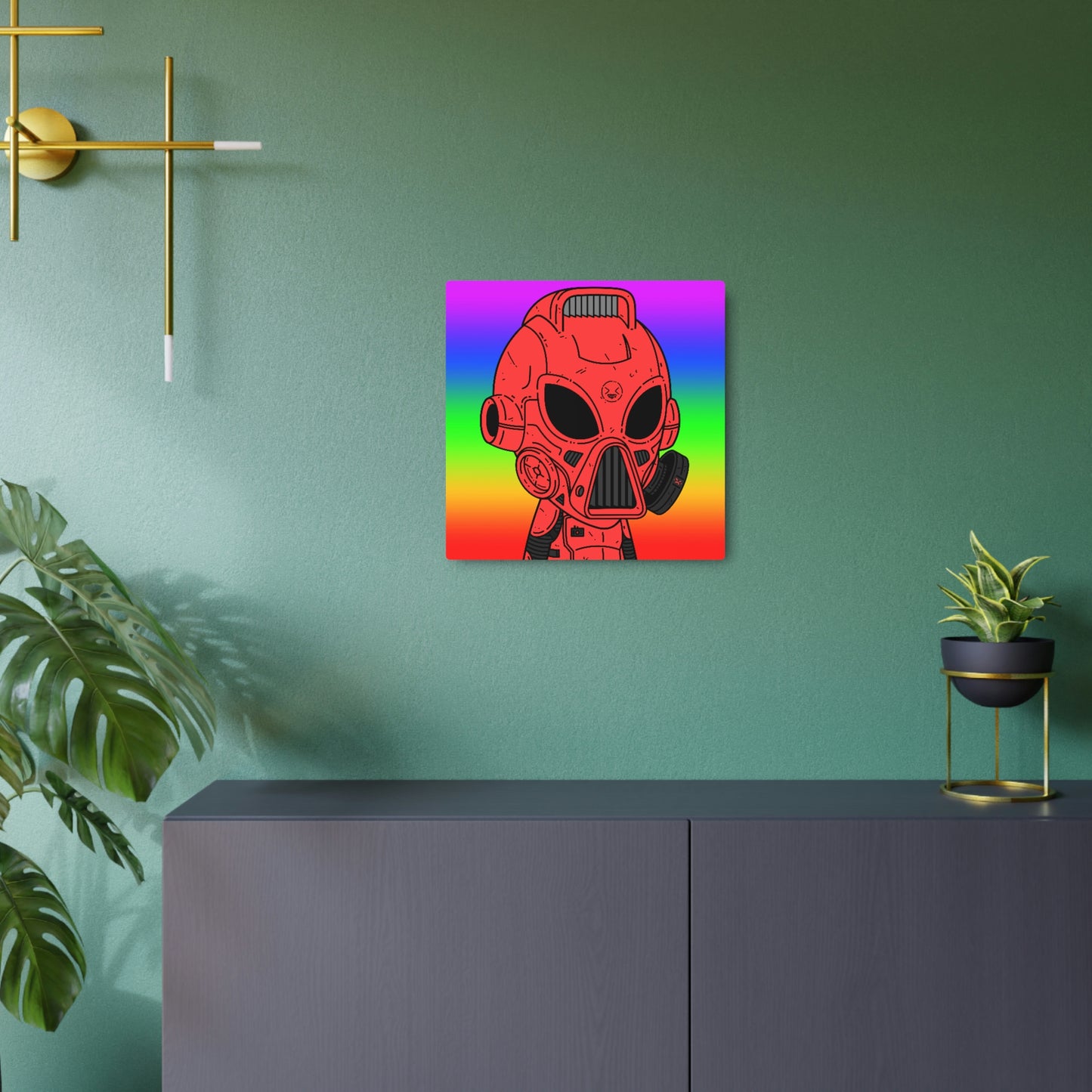 Pride Rainbow Robot Cyborg Alien Metal Art Sign