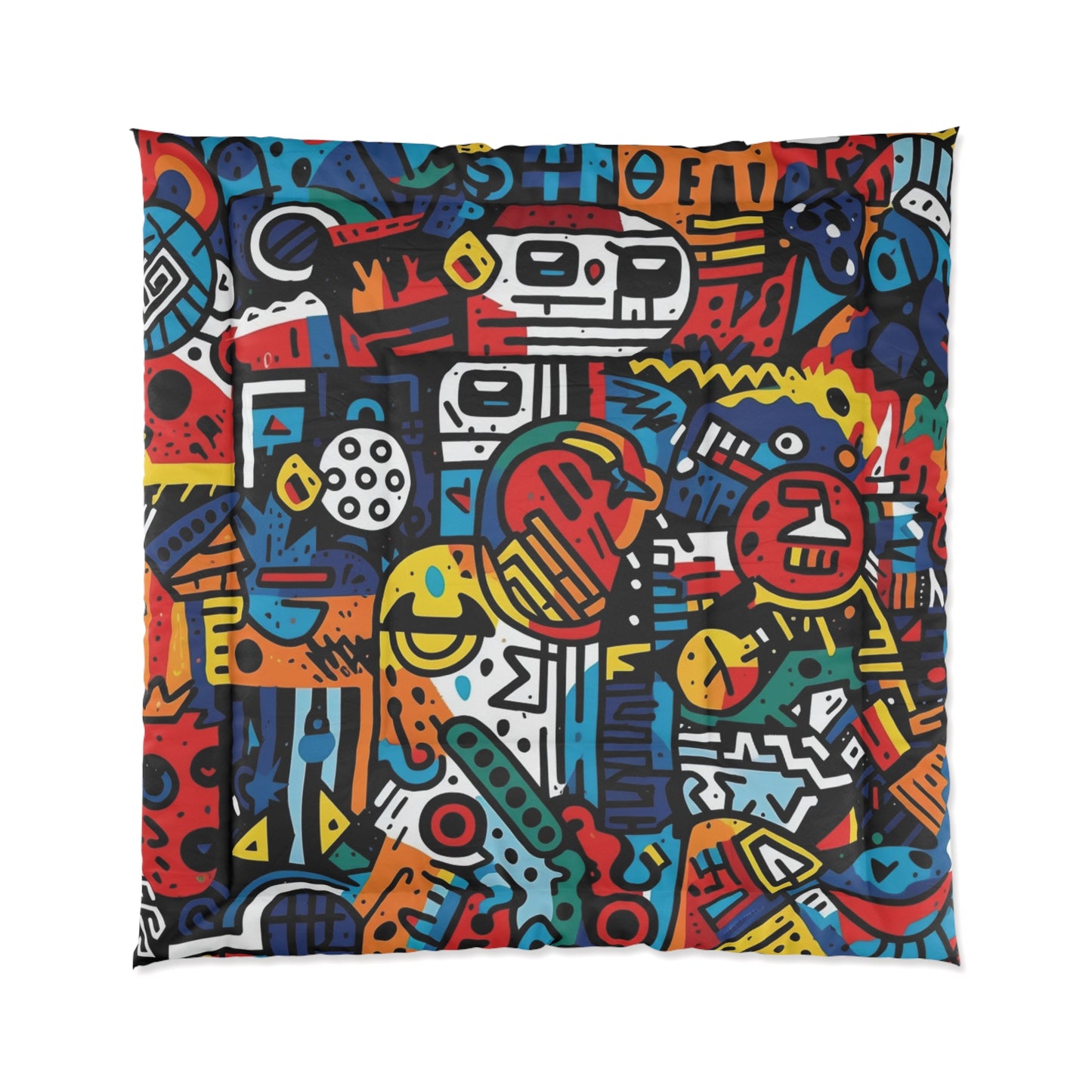 Street Art Inspired Bold Graffiti & Urban Motifs Design Comforter