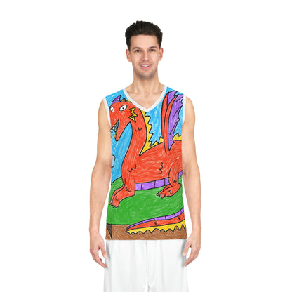 Fierce Dragon Medieval Basketball Jersey (AOP)