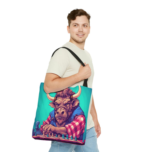 Chess Game Champ Master Bison Buffalo Style Tote Bag (AOP)