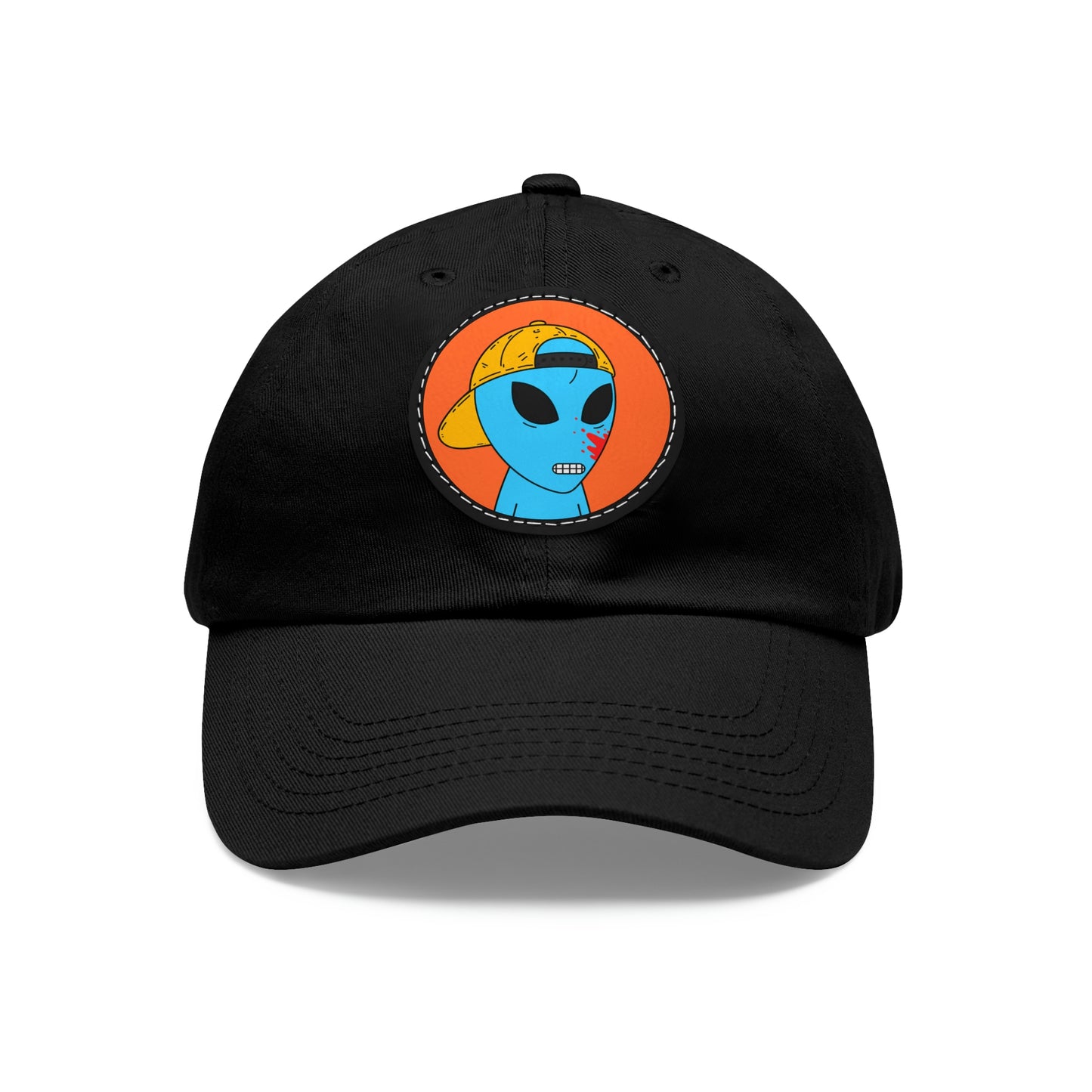 Blue Blood Alien Visitor Dad Hat with Leather Patch (Round)