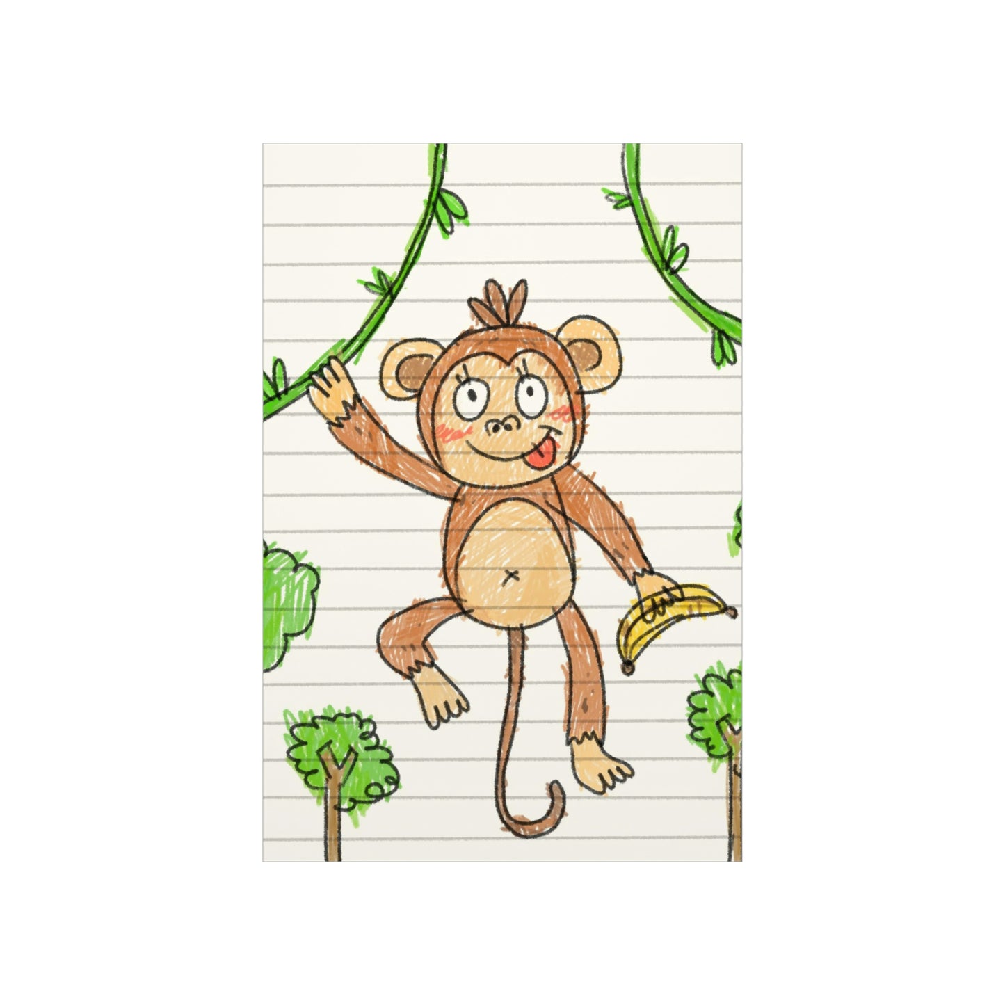 Graphic Monkey - Fun Zoo Clothing for Ape Lovers Premium Matte Vertical Posters