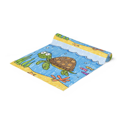 Sea Turtle Beach Sand Ocean Table Runner