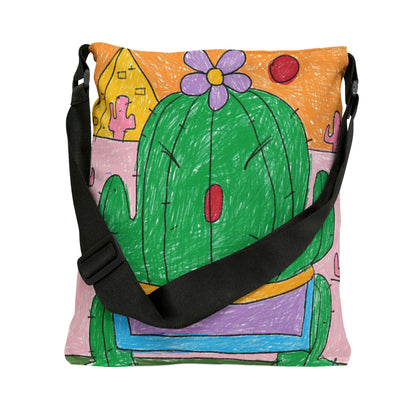 Desert Cactus Sumo Wrestler Graphic Adjustable Tote Bag (AOP)