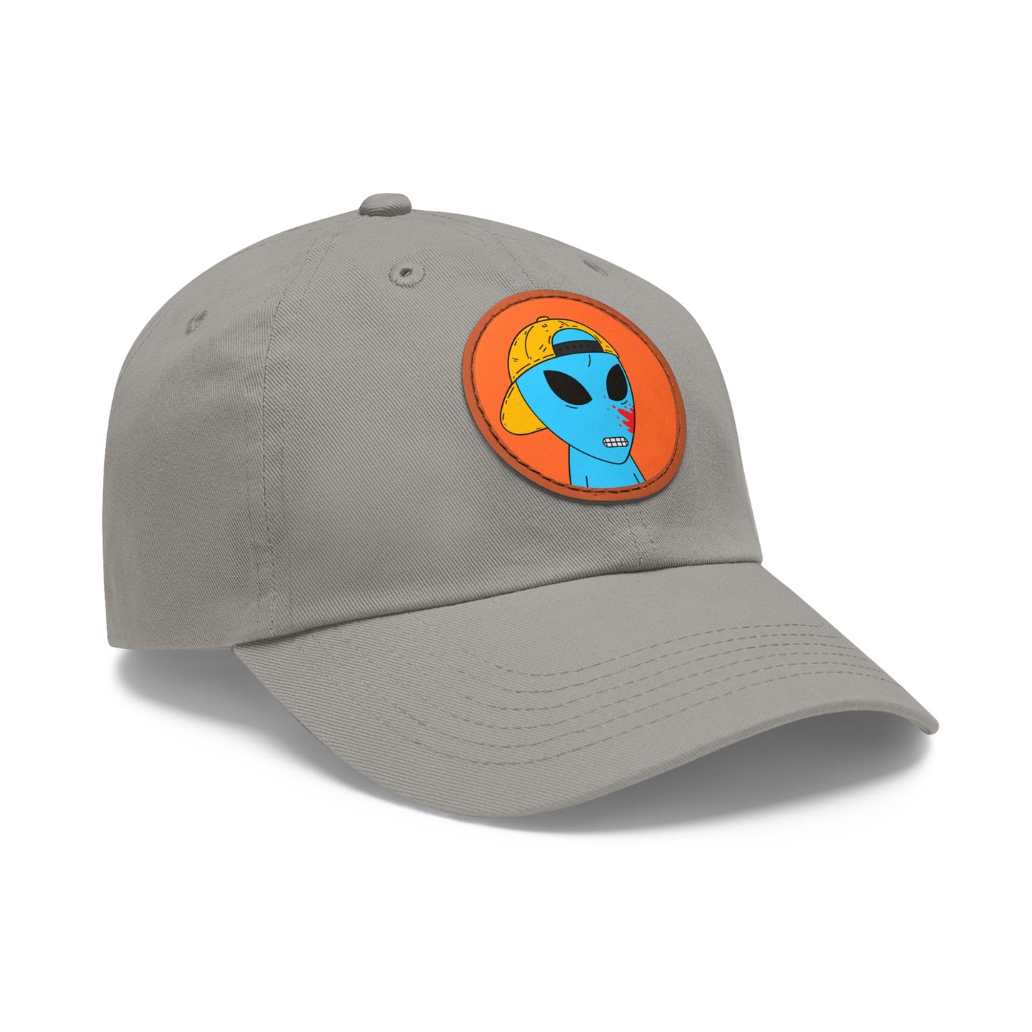 Blue Blood Alien Visitor Dad Hat with Leather Patch (Round)